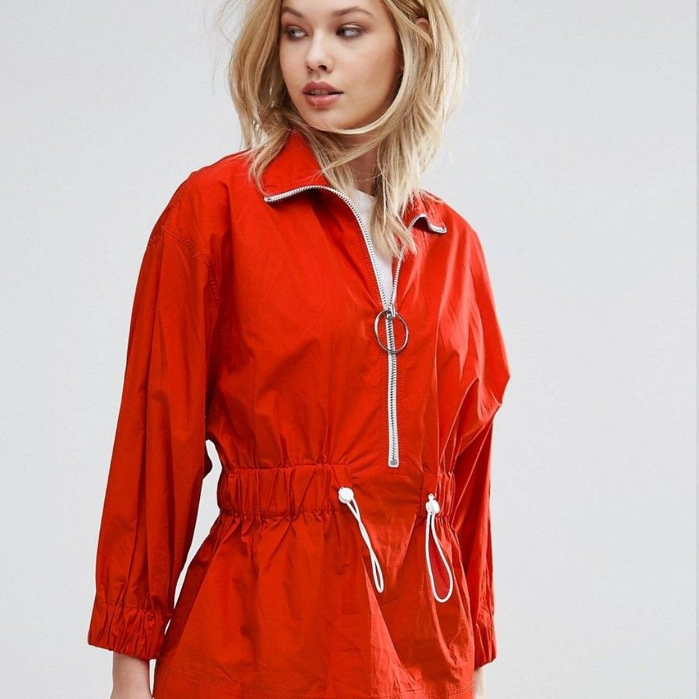 Mango Zip Up Head Over Anorak